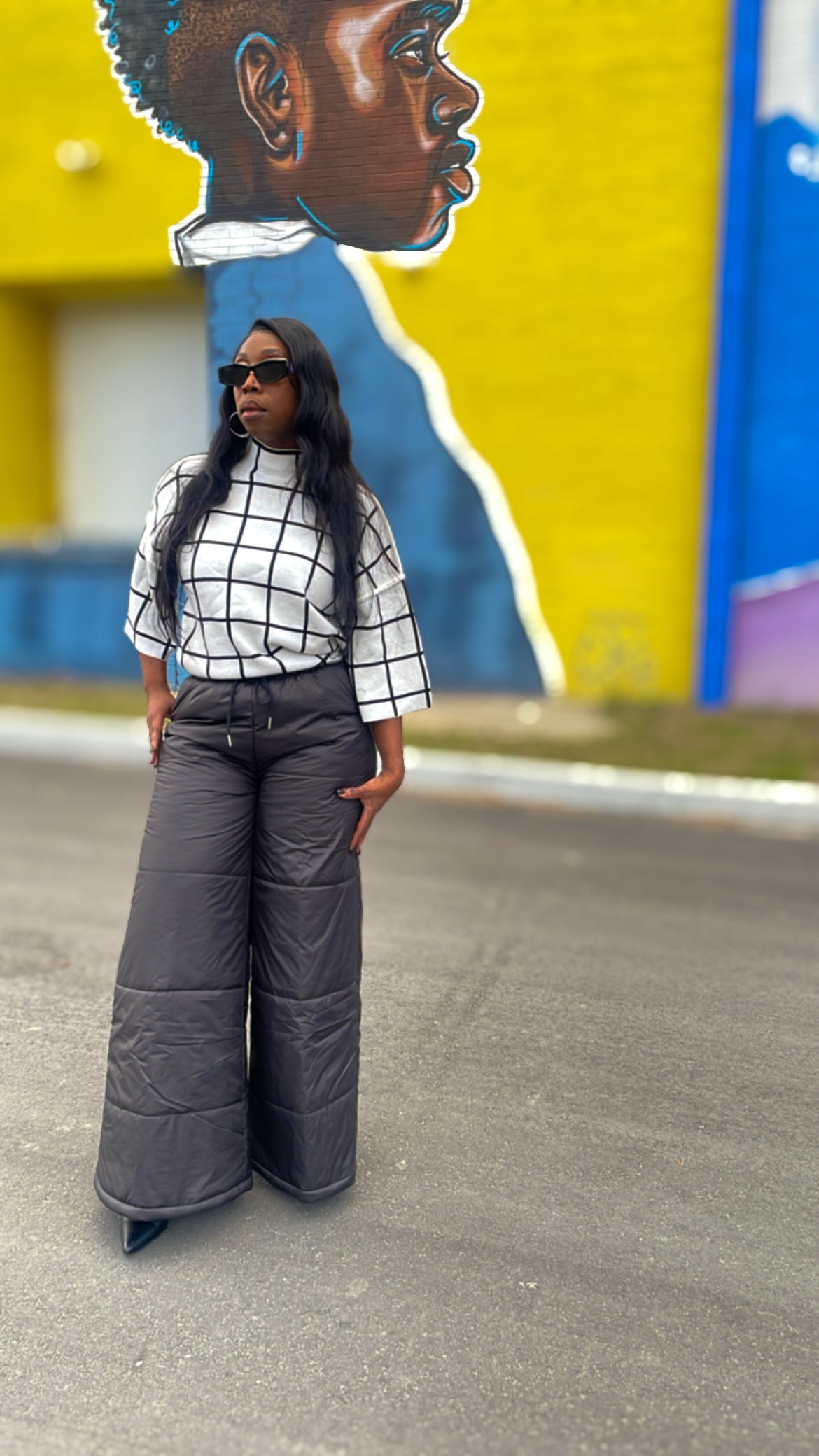 Wide leg Puff Pants