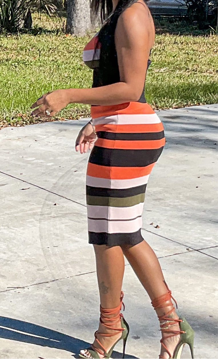 Striped Midi