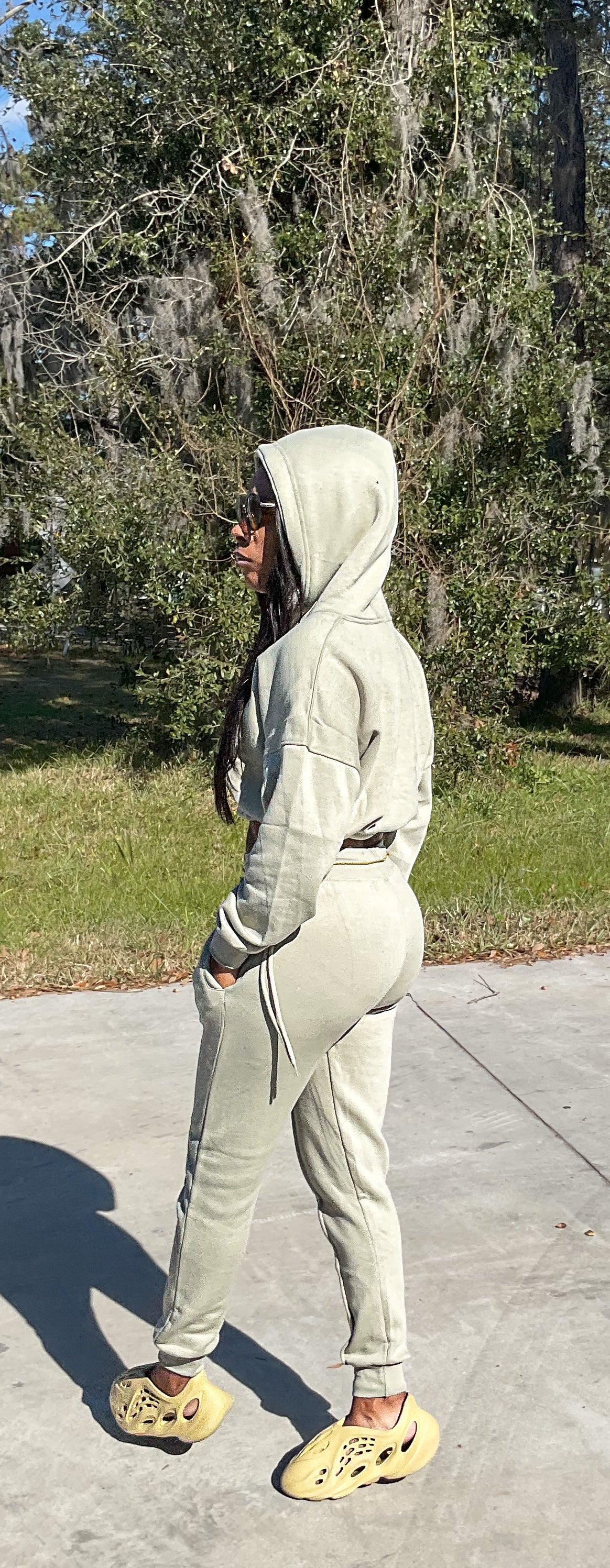 Cropped Hoodie Jogger Set