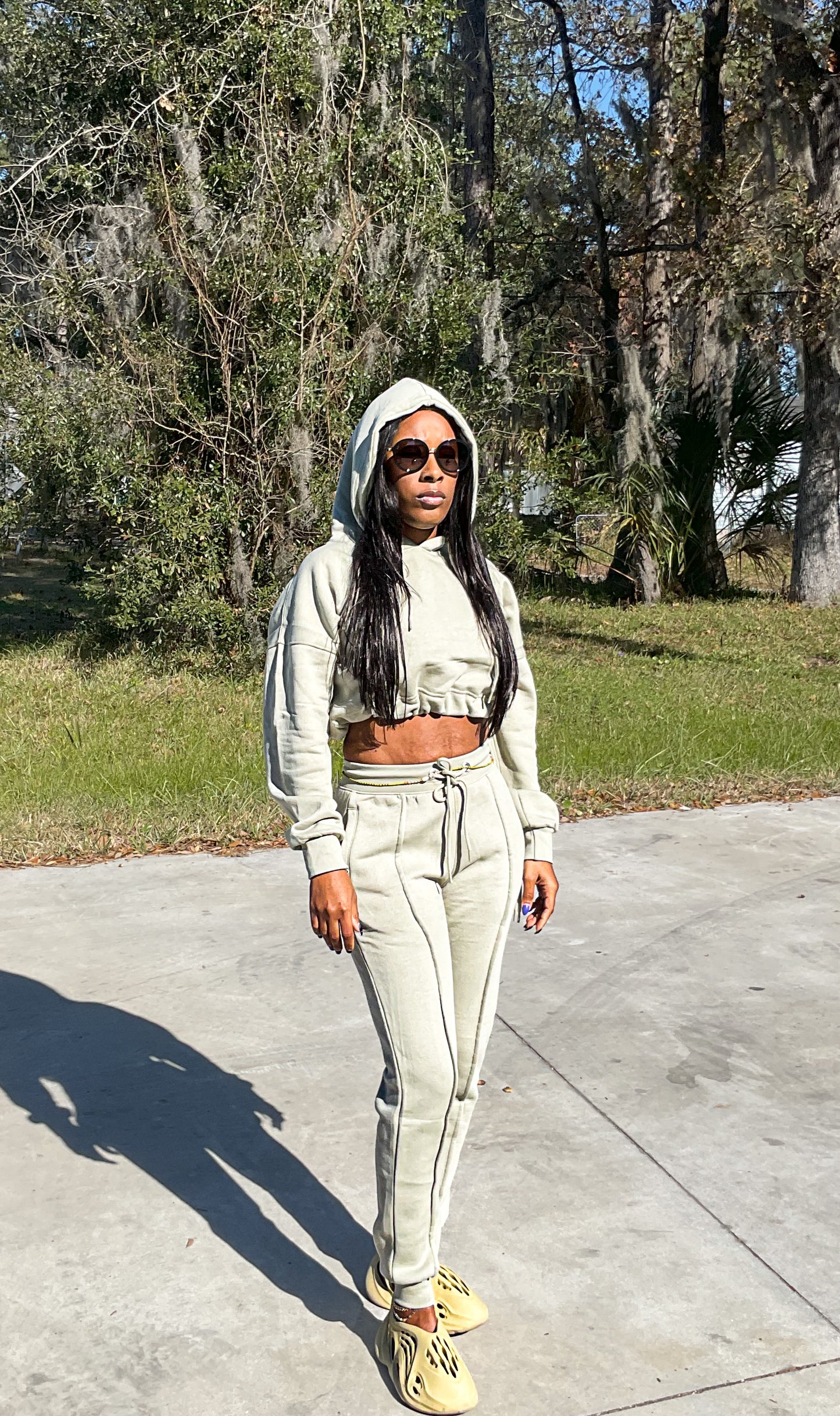 Cropped Hoodie Jogger Set